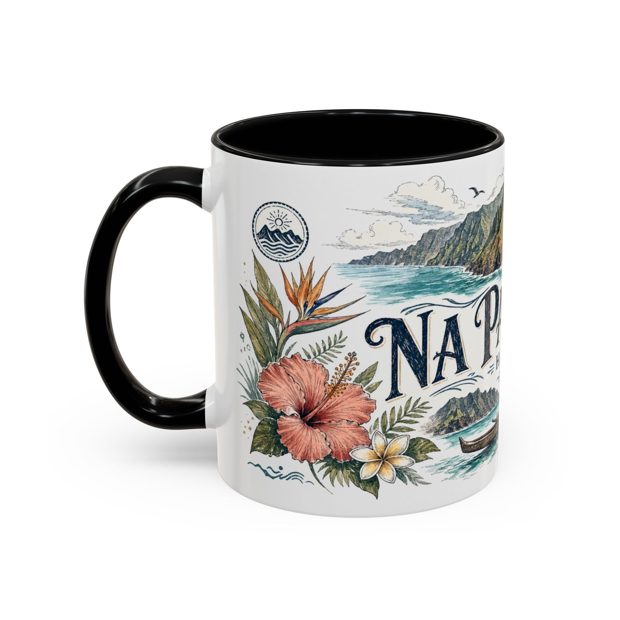 Na Pali Coast Mug, Hawaii Travel Souvenir, Bucket List Gift, Accent Ceramic Coffee Mug 11oz 15oz