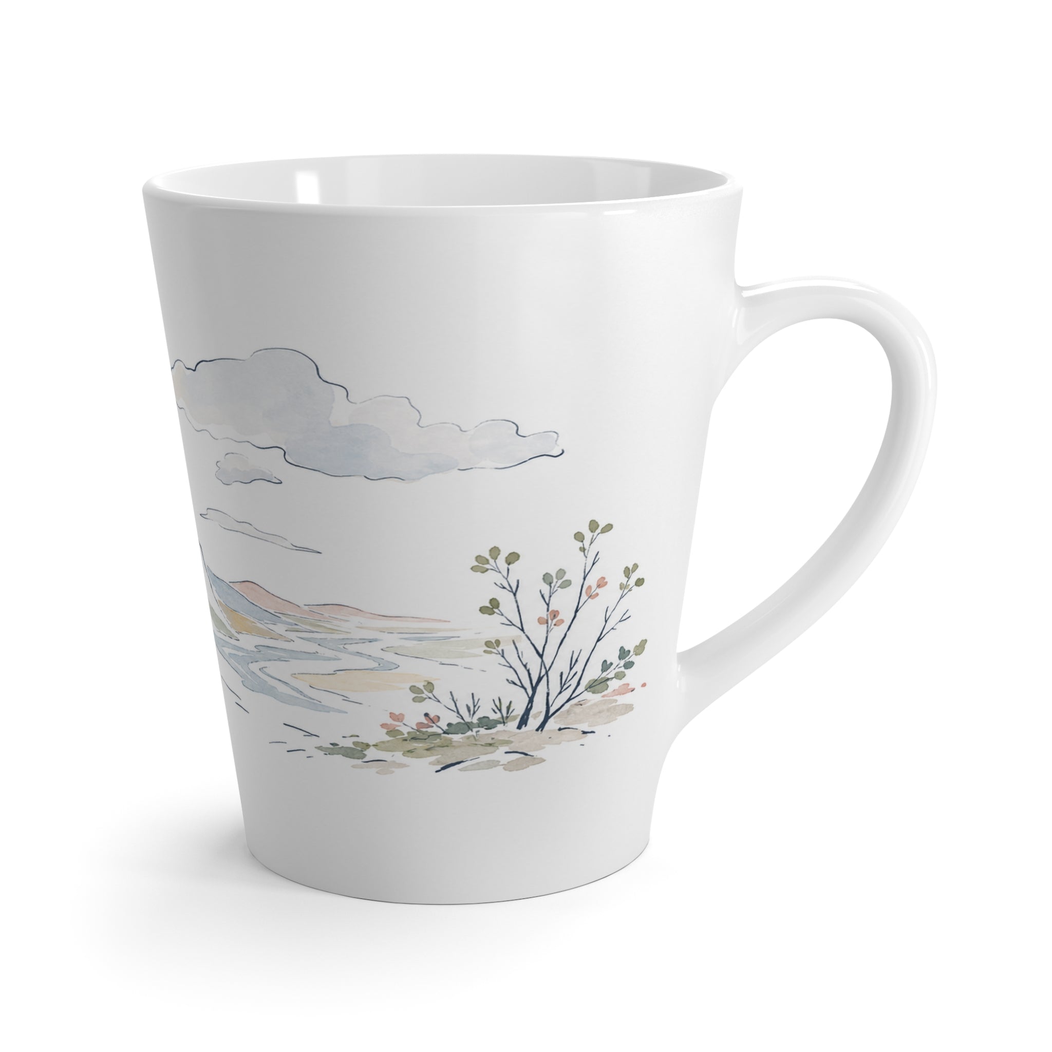 Gates of the Arctic National Park Latte Mug | Pastel Watercolor Nature Coffee Cup | 12 oz Travel Souvenir Gift
