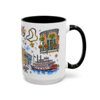 New Orleans Illustrated Travel Mug | City Souvenir Accent Coffee Mug | 11oz 15oz Ceramic Cup