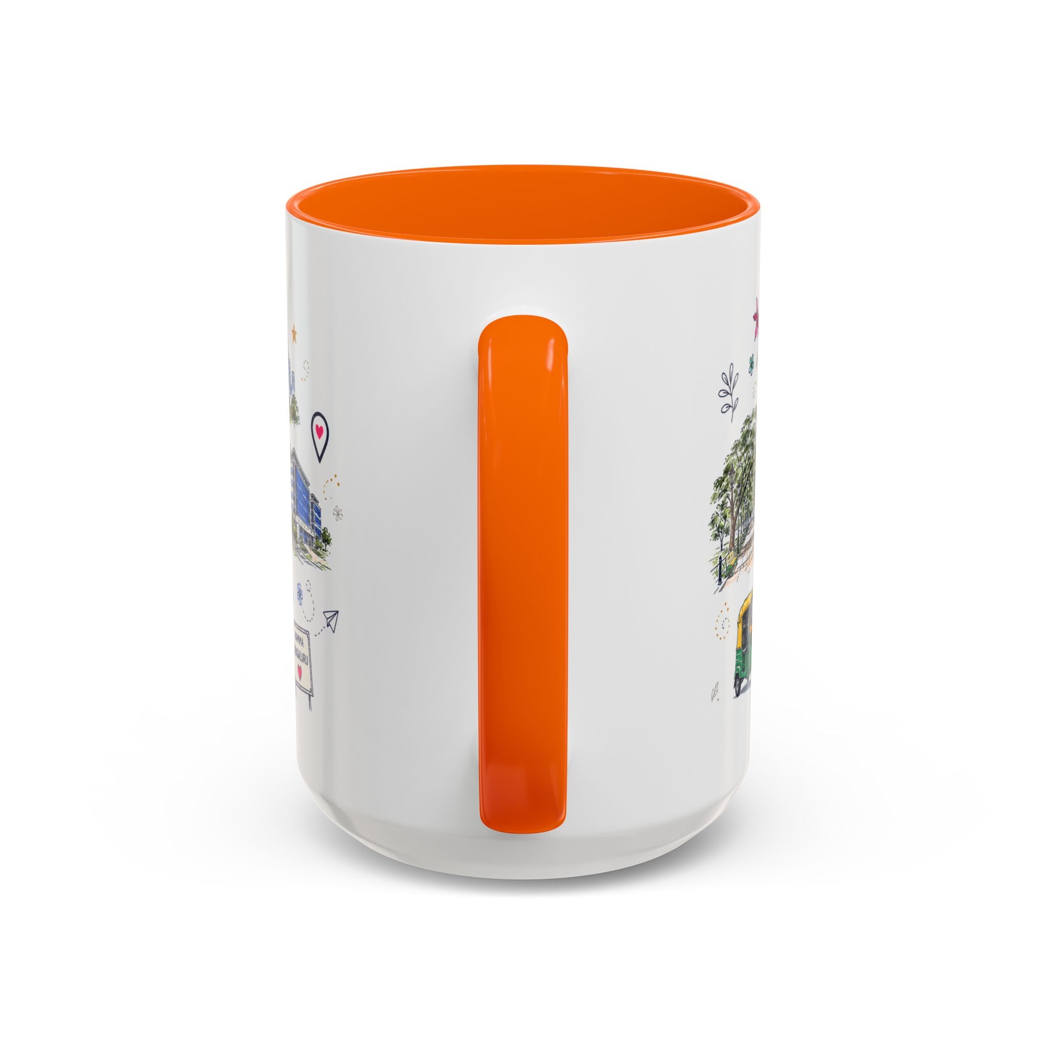 Bangalore Coffee Mug | India Souvenir Travel Gift | Accent Color Ceramic 11oz 15oz