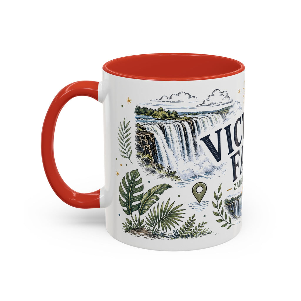 Victoria Falls Coffee Mug | Travel Destination Souvenir Gift | Accent Color Ceramic 11oz 15oz