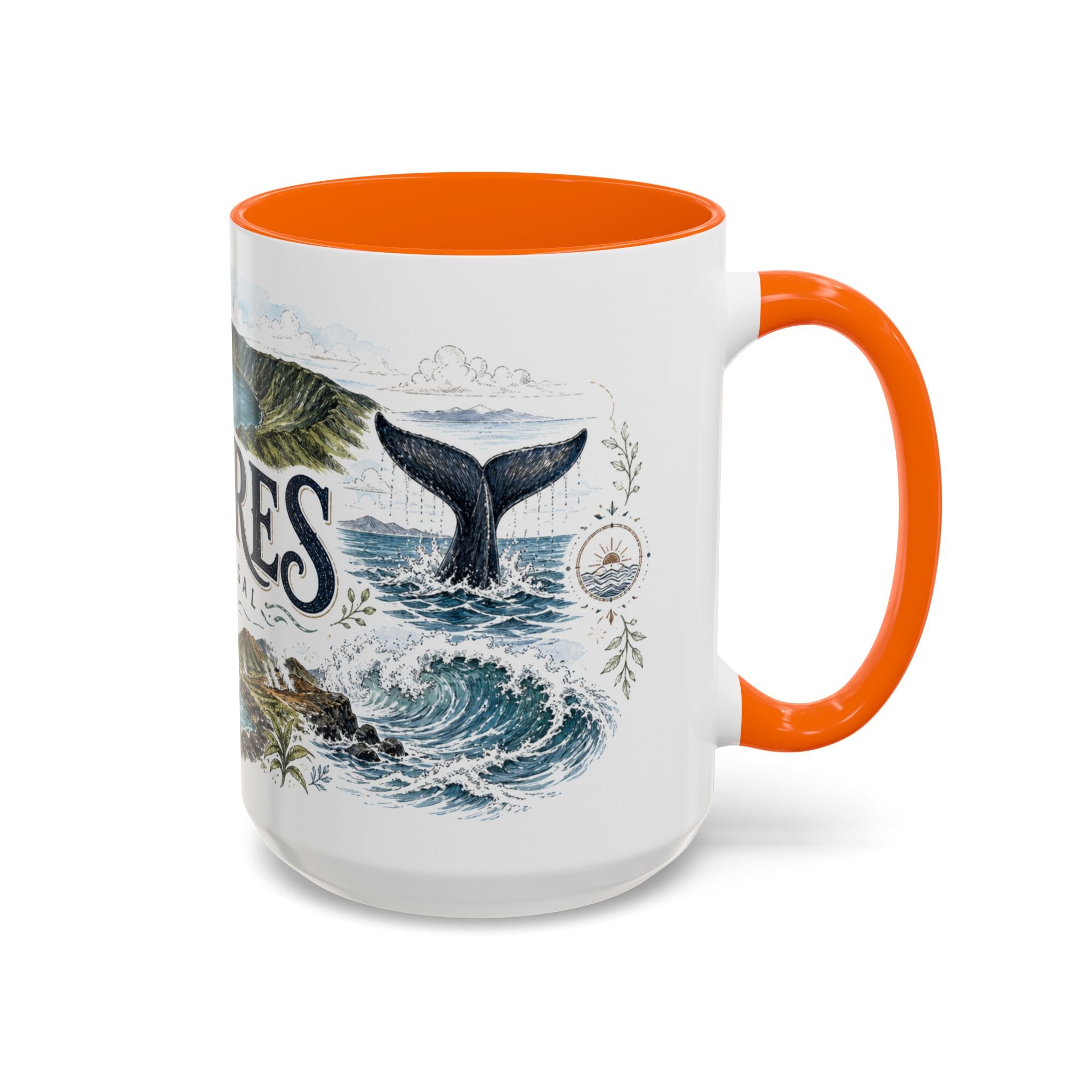 Azores Mug, Portugal Travel Souvenir, Bucket List Gift, Accent Ceramic Coffee Mug 11oz 15oz