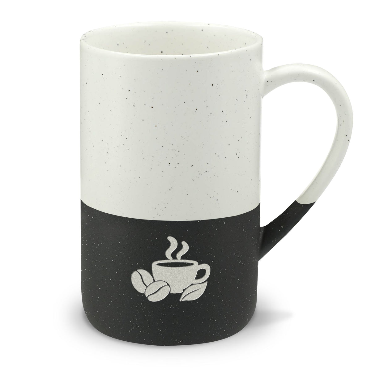 Coffee Morning Engraved Speckled Ceramic Mug, 13oz, Minimalist Coffee Cup, Gift for Nature Lovers