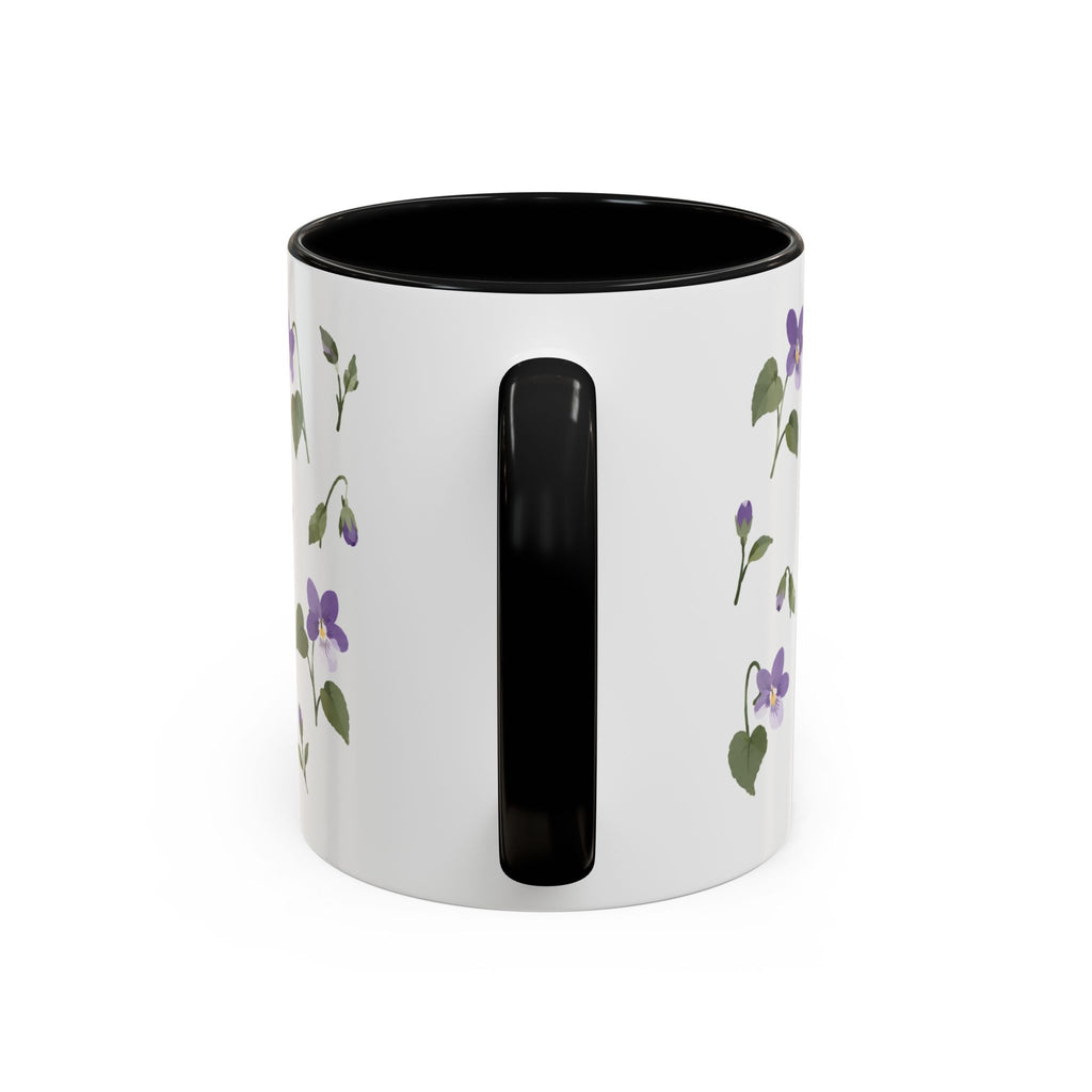Wisconsin Wood Violet Mug, State Flower Floral Coffee Cup, 11oz Botanical Gift