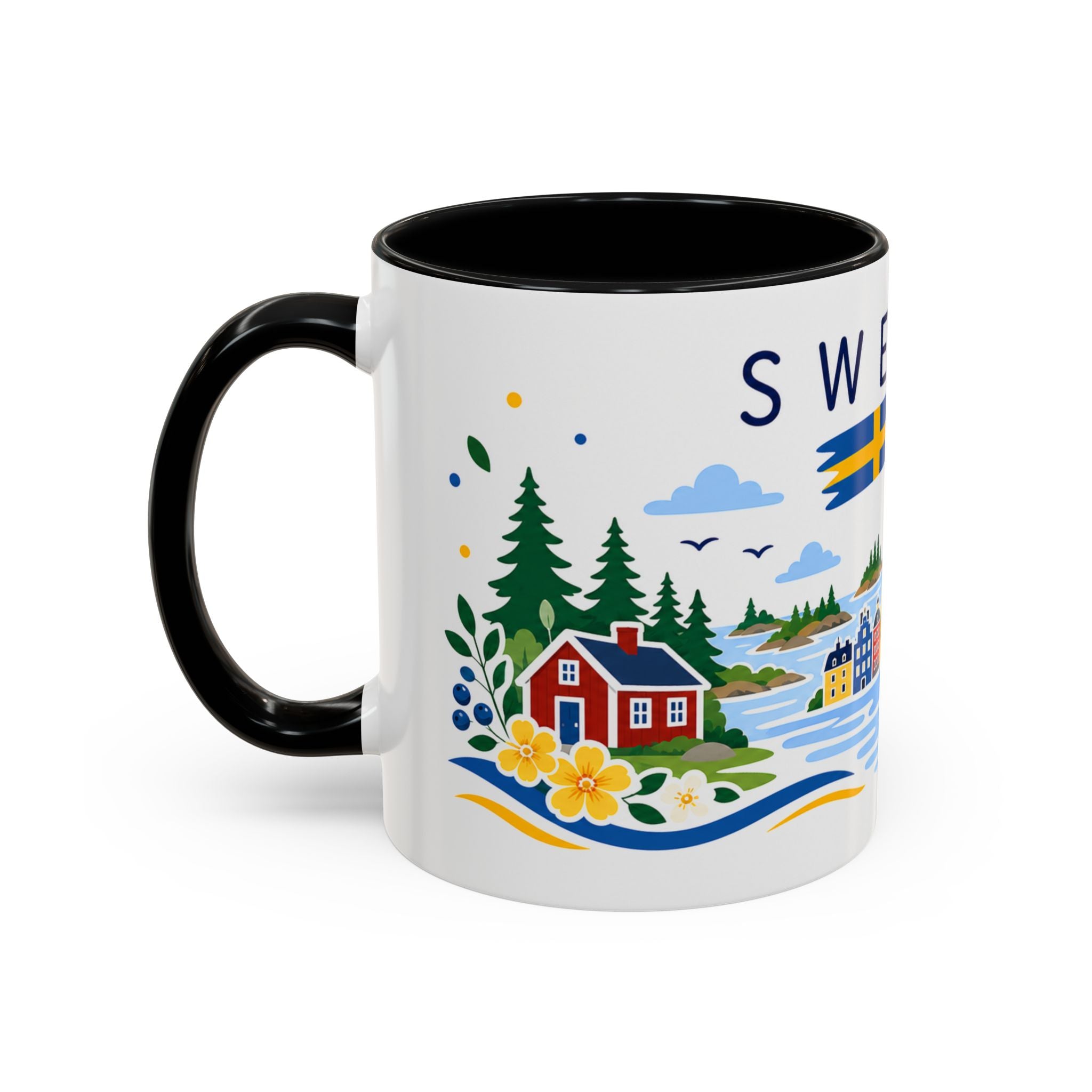 Sweden Coffee Mug | Travel Souvenir Accent Mug | Country Gift Ceramic Cup 11oz 15oz