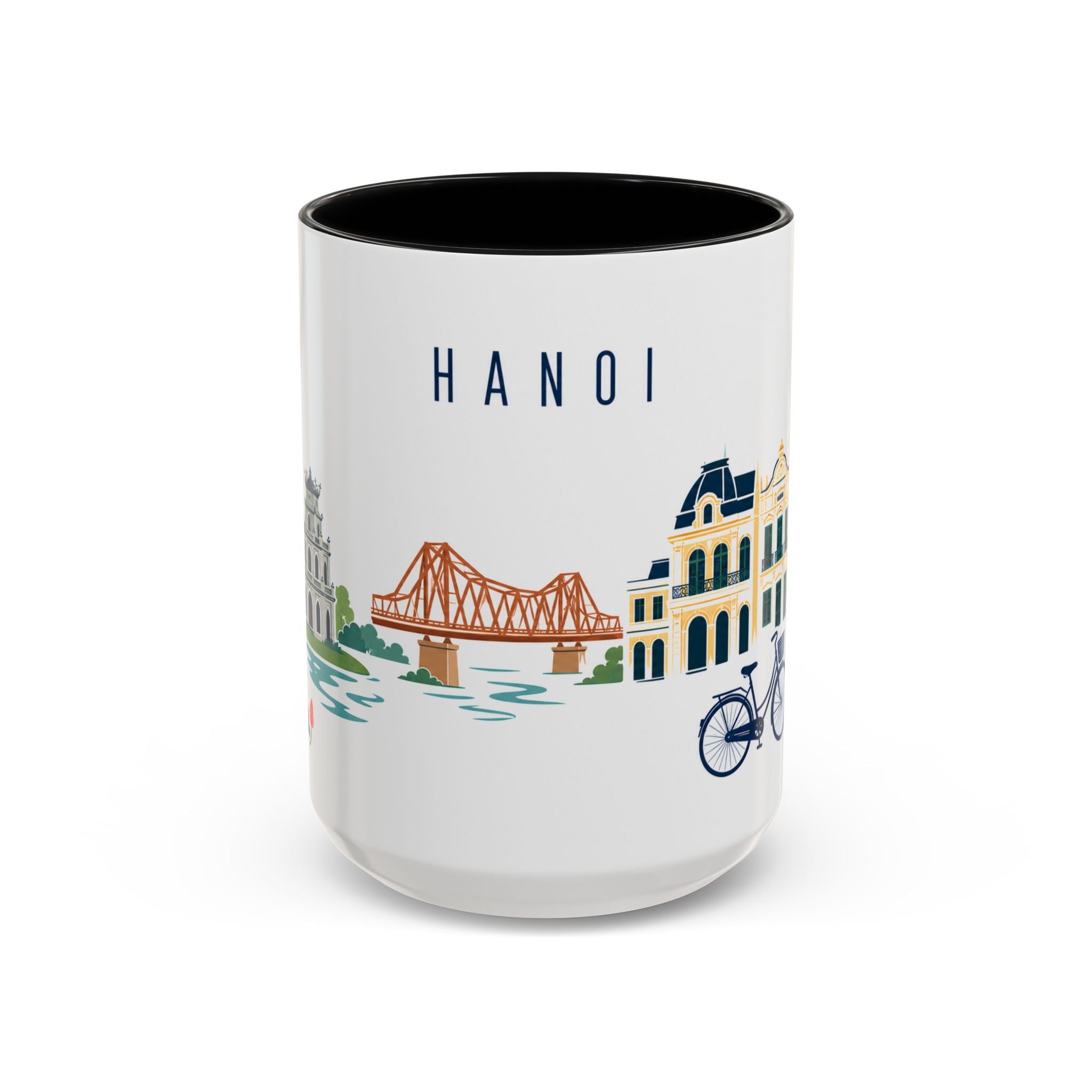 Hanoi Coffee Mug | Vietnam Travel Souvenir | Porcelain Decal City Gift | 11oz 15oz Accent Mug