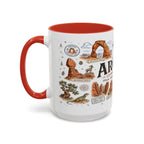 Arches Coffee Mug | National Park Hiking Utah Gift | Accent Color Ceramic 11oz 15oz