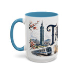 Taipei Coffee Mug | Taiwan Travel Souvenir | Vintage Illustrated City Gift | 11 oz 15 oz Accent Mug