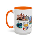 Frankfurt Illustrated Travel Mug | City Souvenir Accent Coffee Mug | 11oz 15oz Ceramic Cup