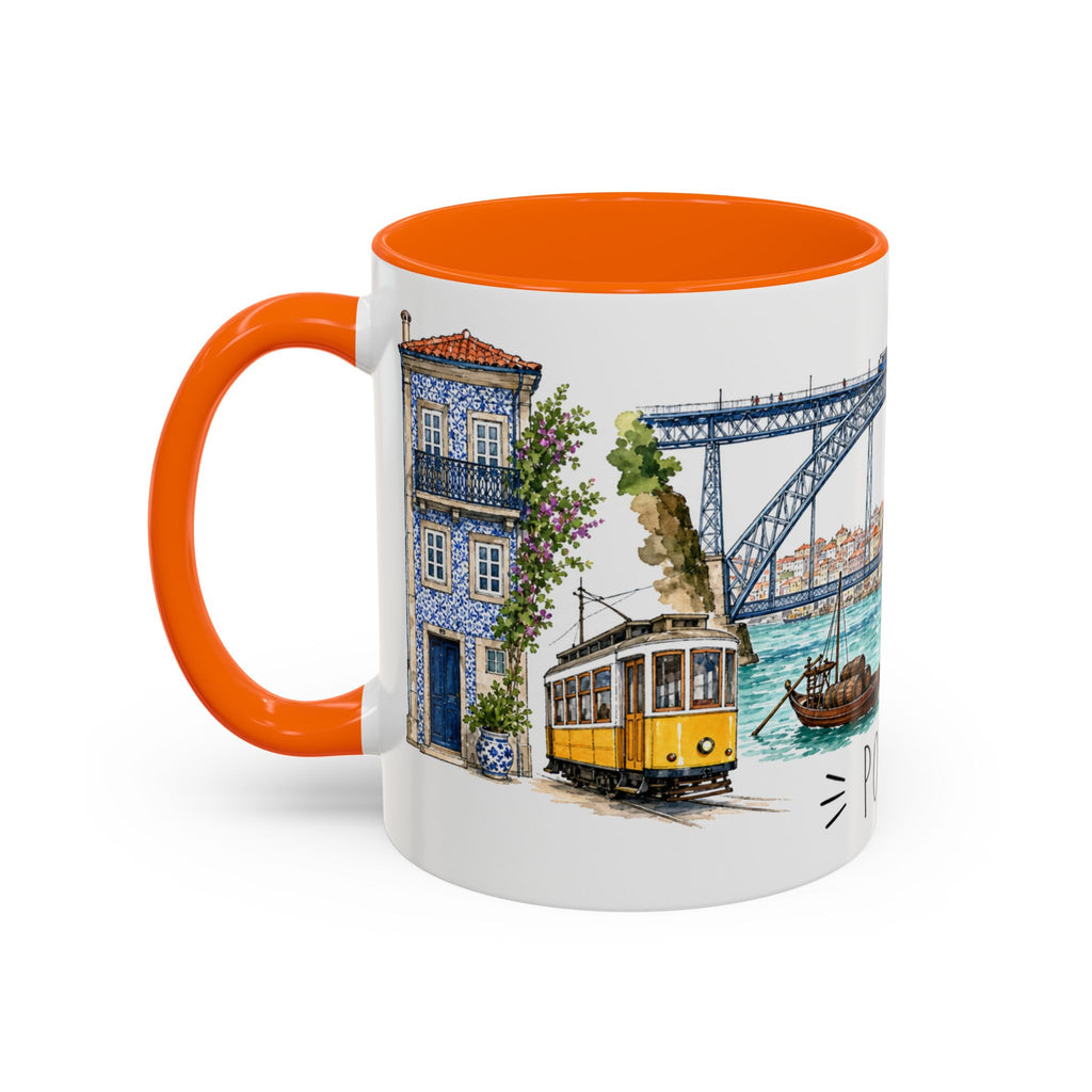Porto Illustrated Travel Mug | City Souvenir Accent Coffee Mug | 11oz 15oz Ceramic Cup