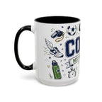 Coach Best Dad On The Field Coffee Mug | Father's Day Gift for Dad | Accent Color Ceramic 11oz 15oz