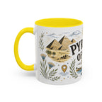 Pyramids of Giza Coffee Mug | Travel Destination Souvenir Gift | Accent Color Ceramic 11oz 15oz