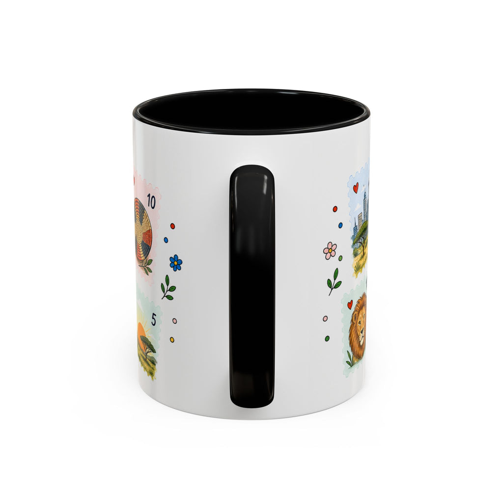 Nairobi Coffee Mug | Postage Stamp Collage Mug | Travel Souvenir Accent Cup 11oz 15oz