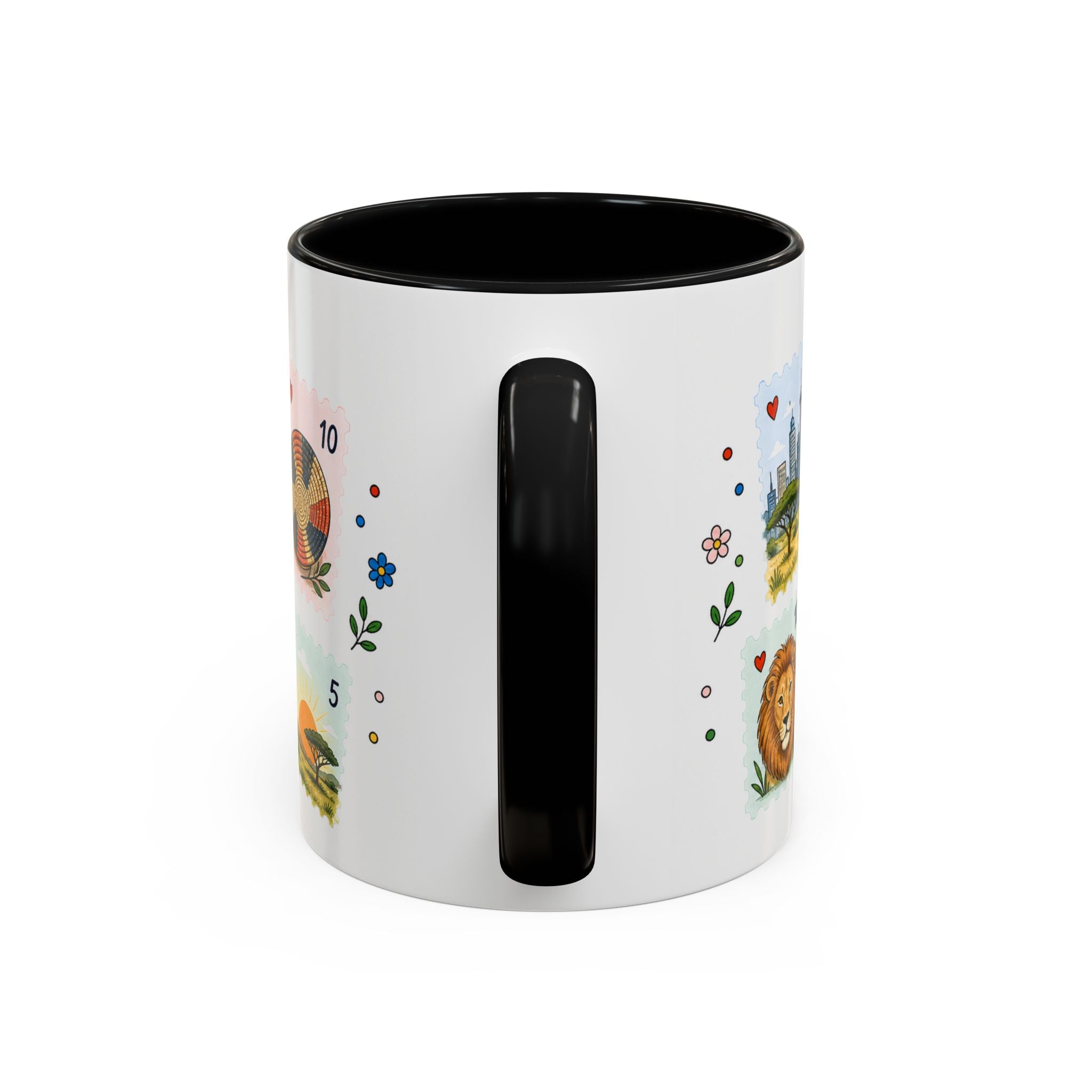 Nairobi Coffee Mug | Postage Stamp Collage Mug | Travel Souvenir Accent Cup 11oz 15oz