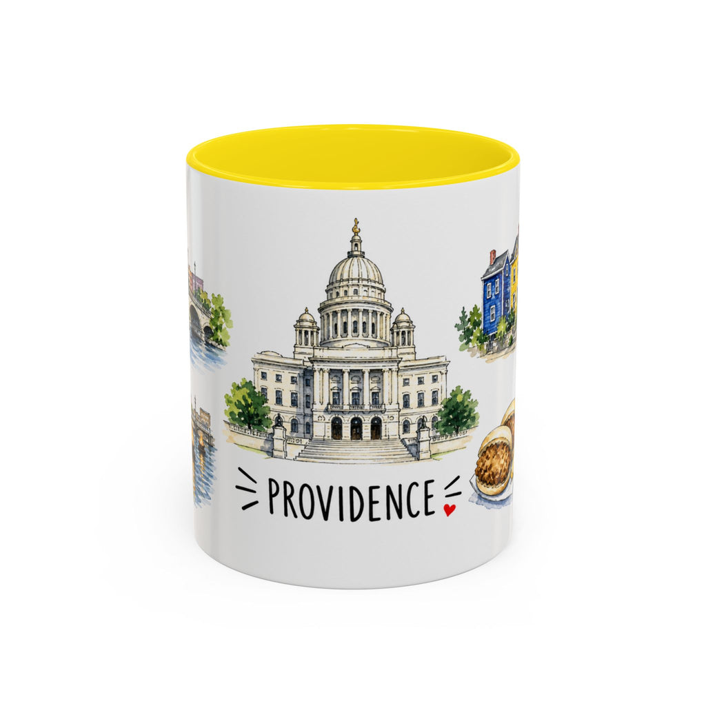 Providence Illustrated Travel Mug | City Souvenir Accent Coffee Mug | 11oz 15oz Ceramic Cup