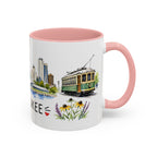 Milwaukee Illustrated Travel Mug | City Souvenir Accent Coffee Mug | 11oz 15oz Ceramic Cup