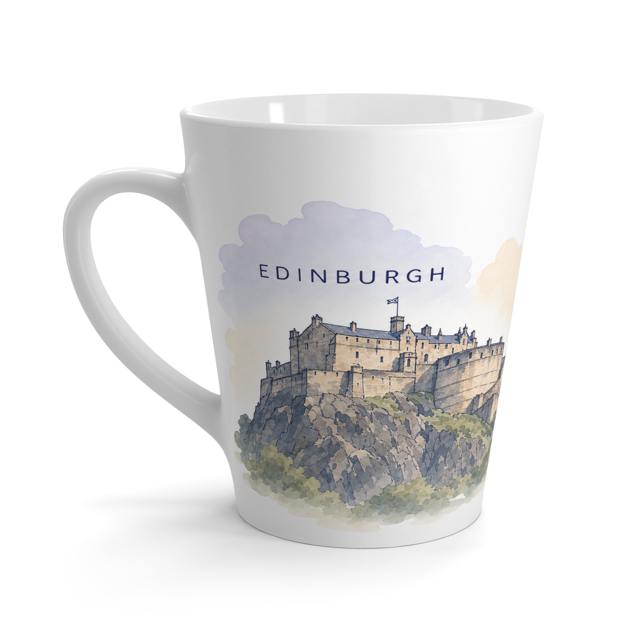 Edinburgh Latte Mug | Watercolor City Travel Mug | 12 oz Ceramic Souvenir Gift