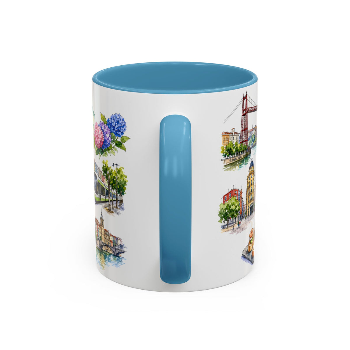 Bilbao Illustrated Travel Mug | City Souvenir Accent Coffee Mug | 11oz 15oz Ceramic Cup