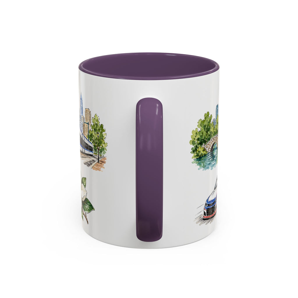 Charlotte Illustrated Travel Mug | City Souvenir Accent Coffee Mug | 11oz 15oz Ceramic Cup