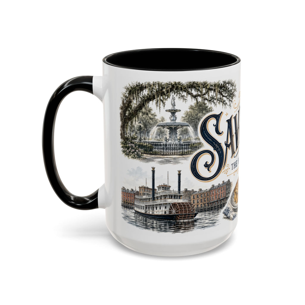 Savannah Coffee Mug | United States Travel Souvenir | Vintage Illustrated City Gift | 11 oz 15 oz Accent Mug