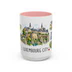 Luxembourg City Illustrated Travel Mug | City Souvenir Accent Coffee Mug | 11oz 15oz Ceramic Cup