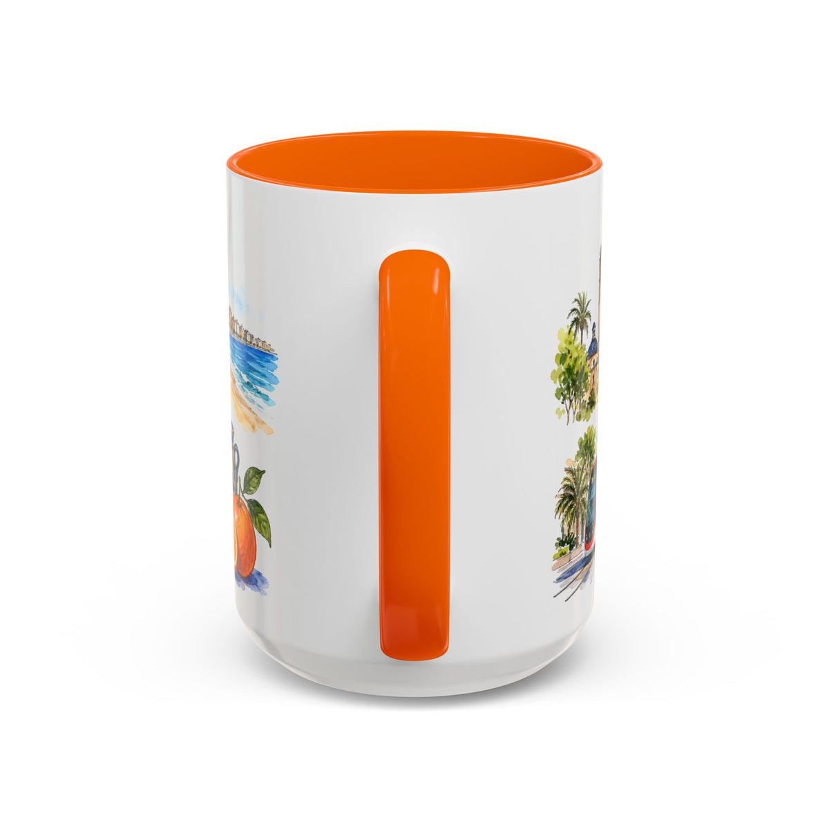 Valencia Illustrated Travel Mug | City Souvenir Accent Coffee Mug | 11oz 15oz Ceramic Cup