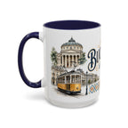 Bucharest Coffee Mug | Romania Travel Souvenir | Vintage Illustrated City Gift | 11 oz 15 oz Accent Mug