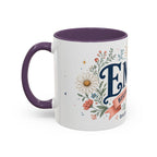 Personalized Name Birth Month Mug | Birth Flower Stone Birthday Gift | 11oz 15oz