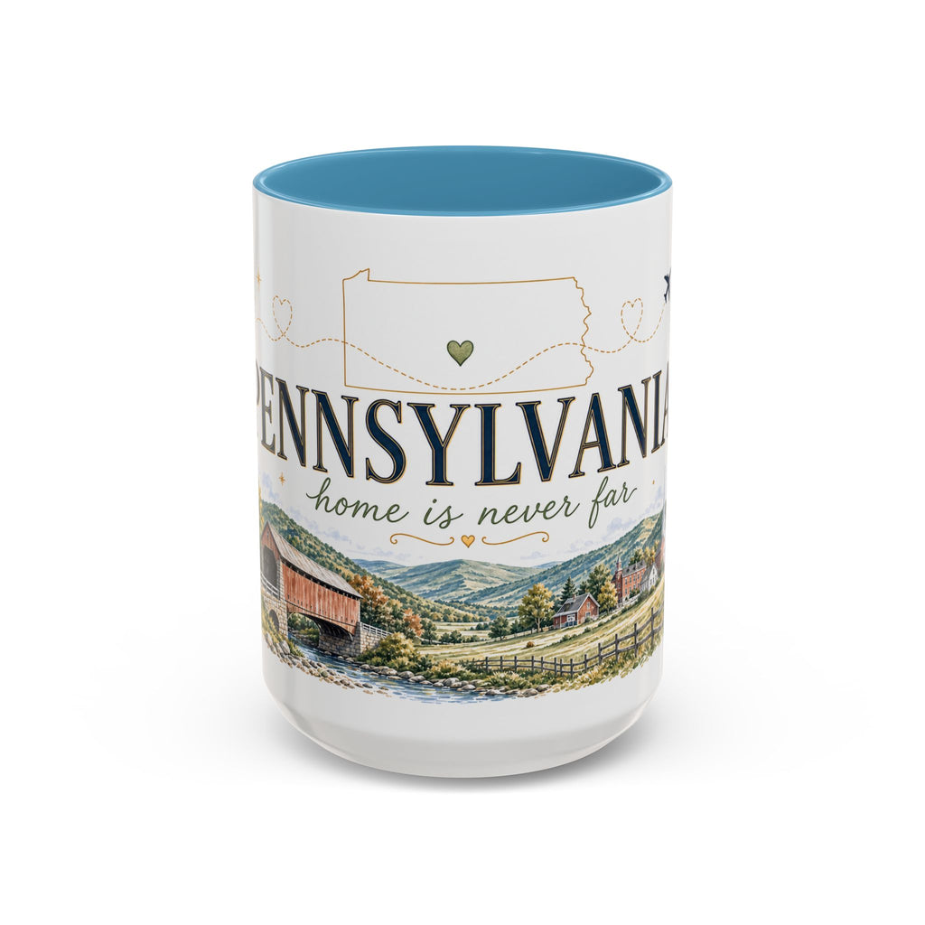 Pennsylvania Home State Mug | Moving Away Gift | Long Distance Friendship Coffee Cup | 11oz 15oz Accent Mug