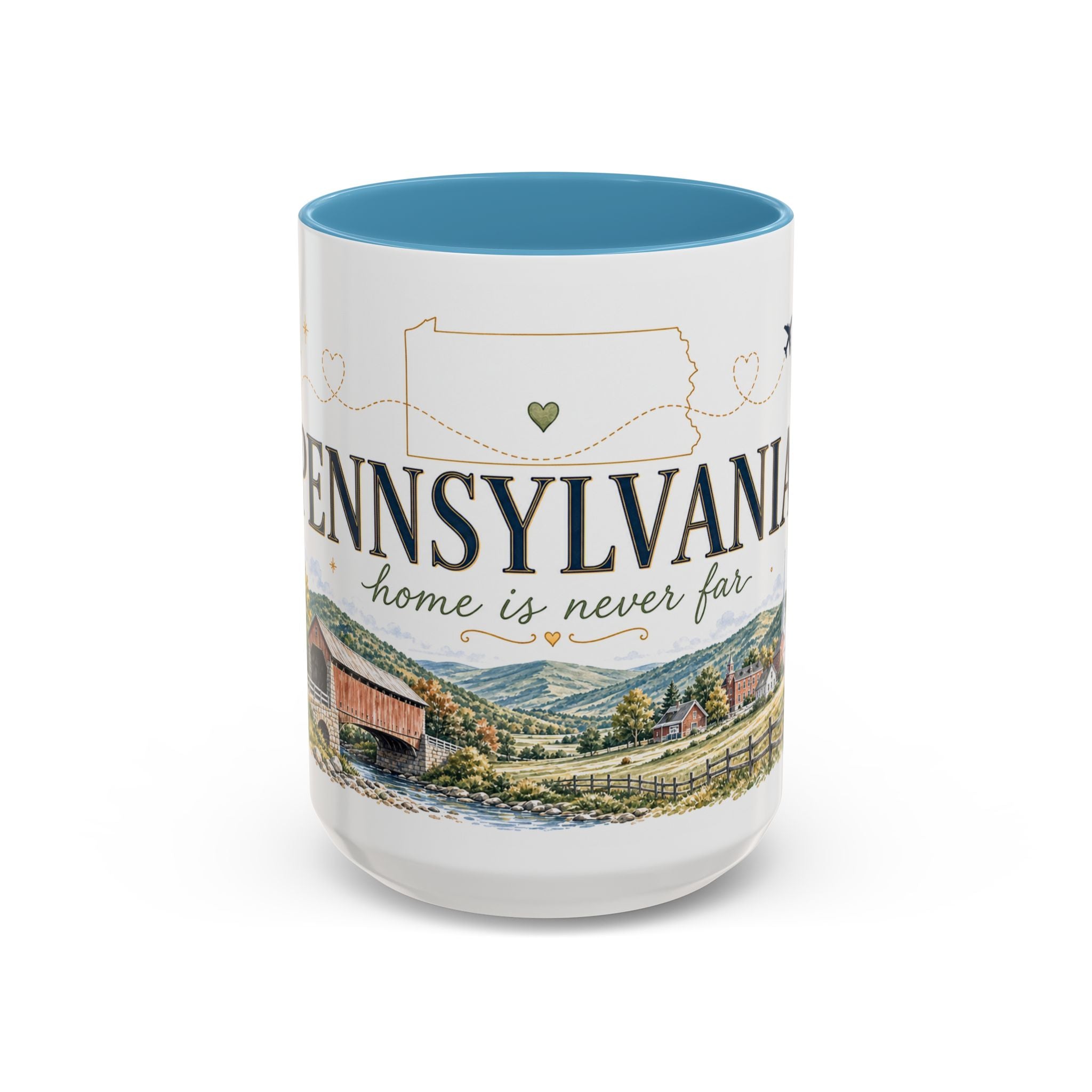 Pennsylvania Home State Mug | Moving Away Gift | Long Distance Friendship Coffee Cup | 11oz 15oz Accent Mug