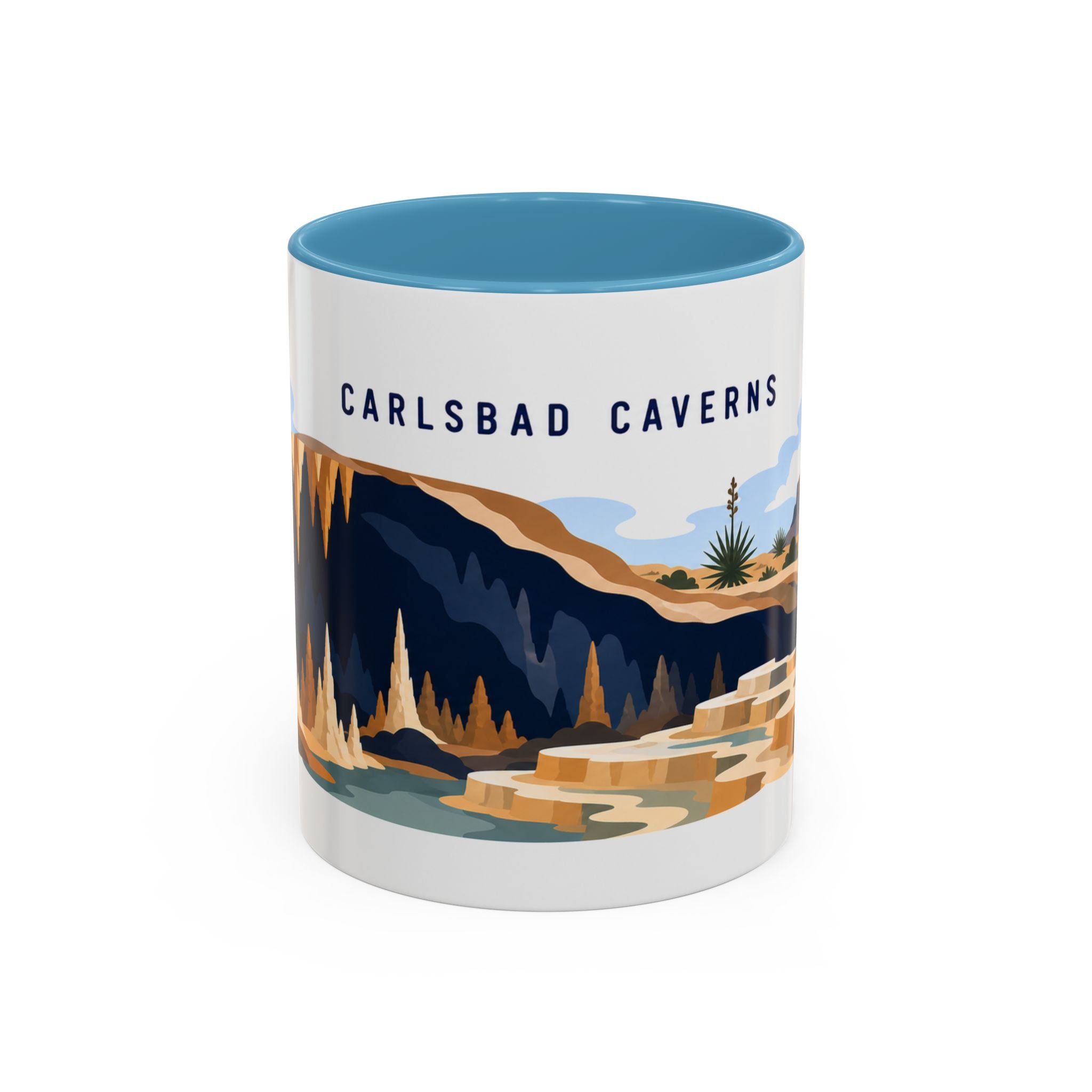 Carlsbad Caverns National Park Coffee Mug | Solid Color Block Park Souvenir | 11oz 15oz Accent Mug
