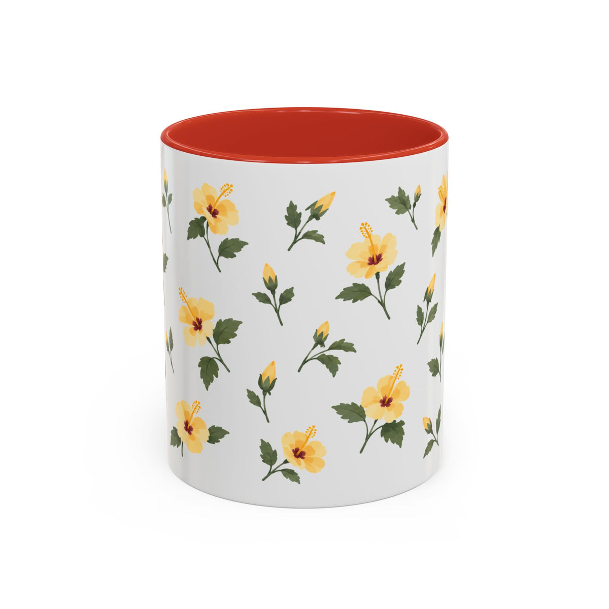 Hawaii Yellow hibiscus Mug, State Flower Floral Coffee Cup, 11oz Botanical Gift