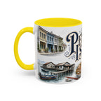 Penang Island Coffee Mug | Malaysia Travel Souvenir | Vintage Illustrated City Gift | 11 oz 15 oz Accent Mug