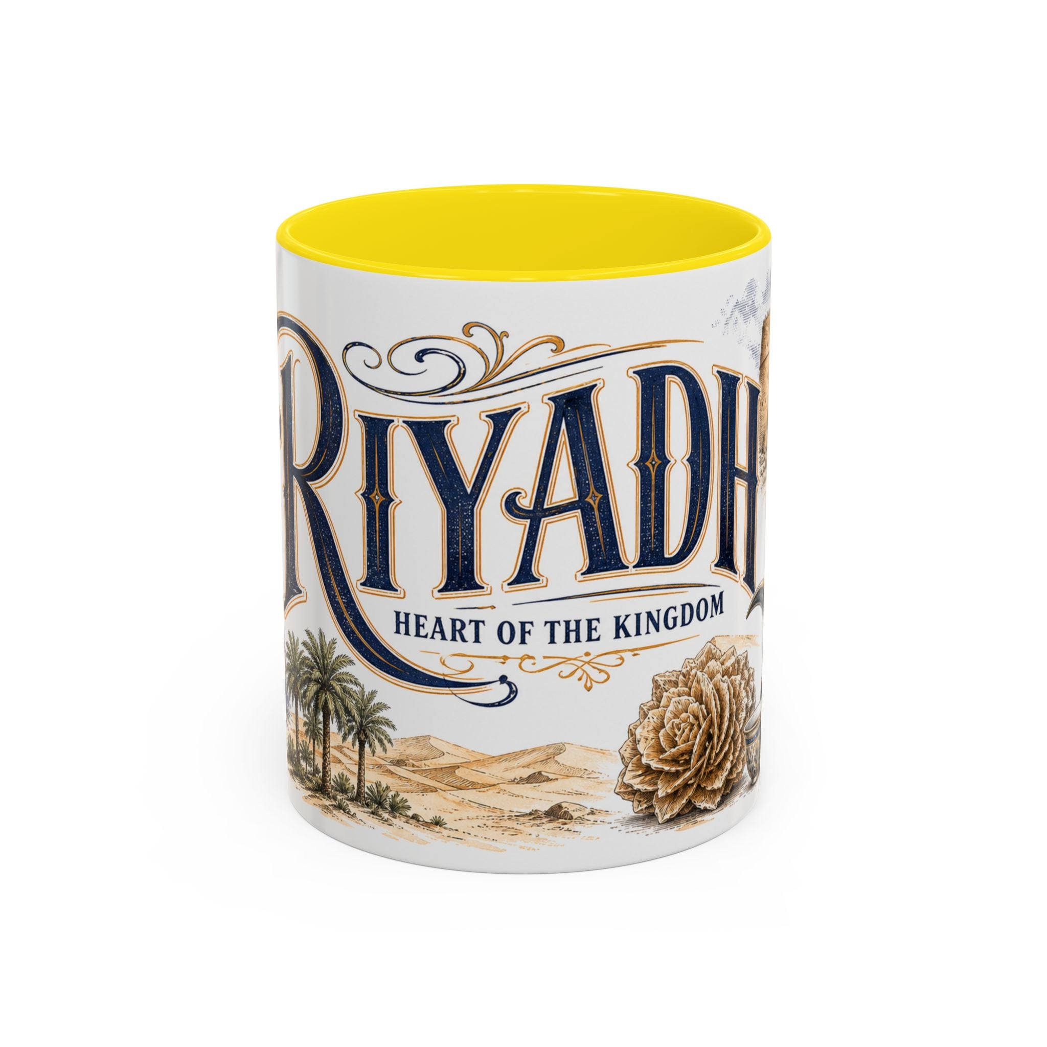 Riyadh Coffee Mug | Saudi Arabia Travel Souvenir | Vintage Illustrated City Gift | 11 oz 15 oz Accent Mug