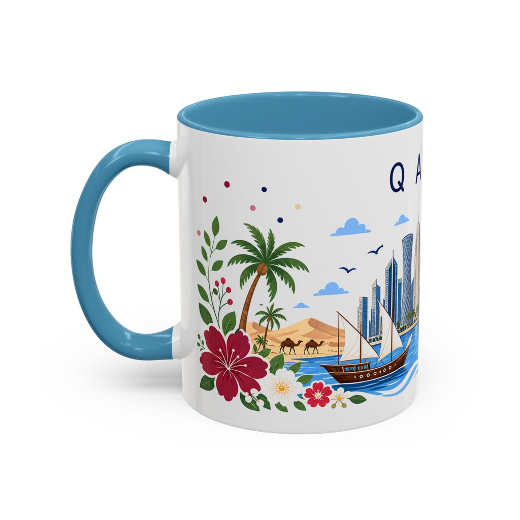 Qatar Coffee Mug | Travel Souvenir Accent Mug | Place Gift Ceramic Cup 11oz 15oz