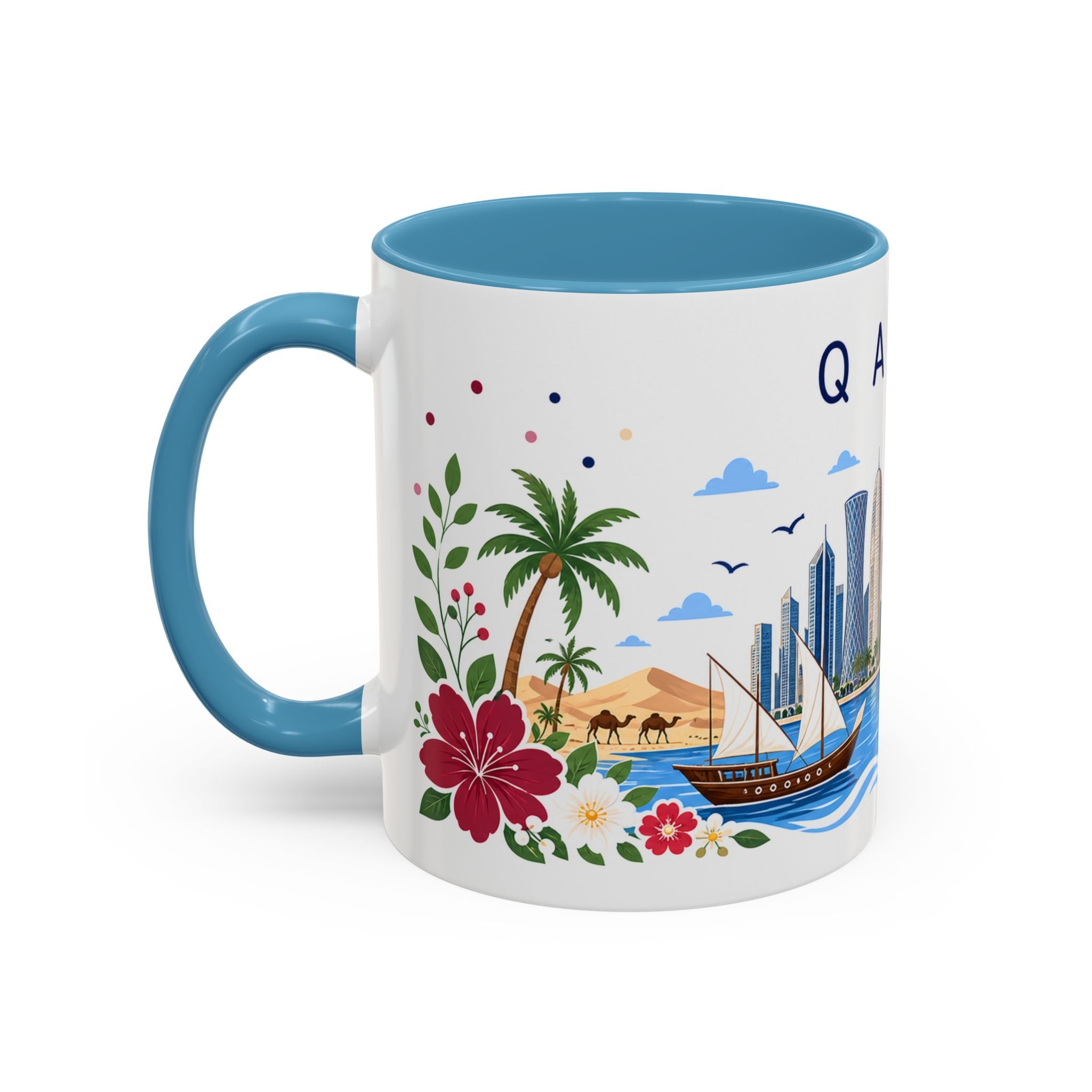 Qatar Coffee Mug | Travel Souvenir Accent Mug | Place Gift Ceramic Cup 11oz 15oz
