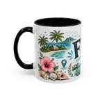 Fiji Coffee Mug | Travel Destination Souvenir Gift | Accent Color Ceramic 11oz 15oz