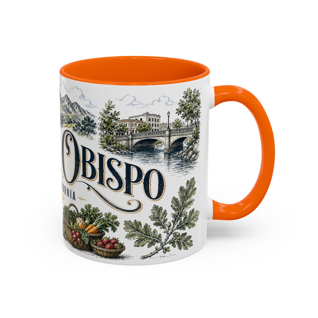 San Luis Obispo Coffee Mug | United States Travel Souvenir | Vintage Illustrated City Gift | 11 oz 15 oz Accent Mug