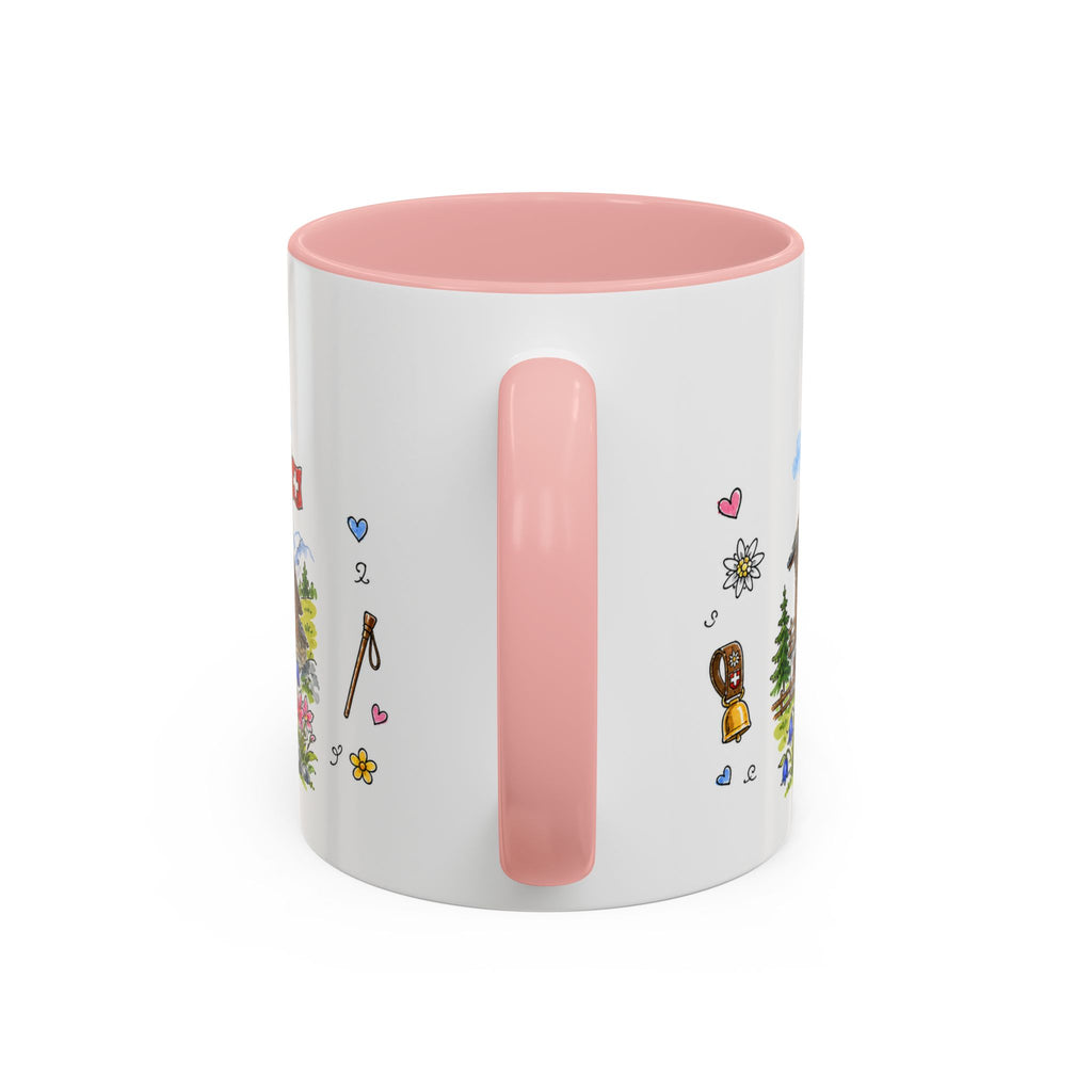 Zermatt Illustrated Travel Mug | Switzerland Souvenir Accent Coffee Mug | 11oz 15oz Ceramic Cup