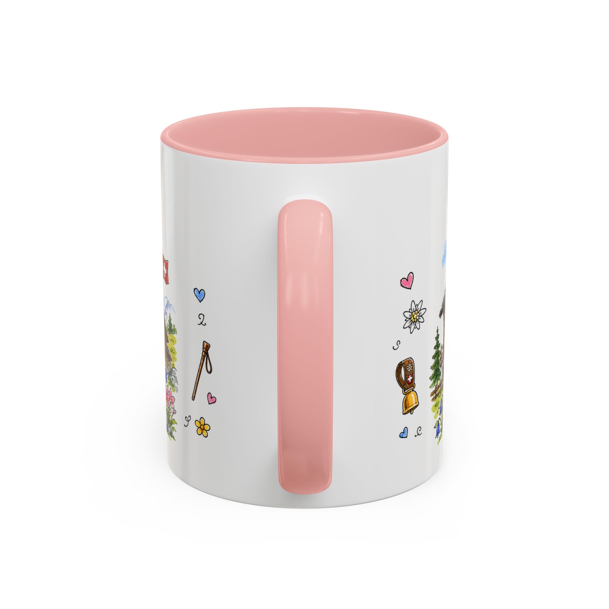 Zermatt Illustrated Travel Mug | Switzerland Souvenir Accent Coffee Mug | 11oz 15oz Ceramic Cup