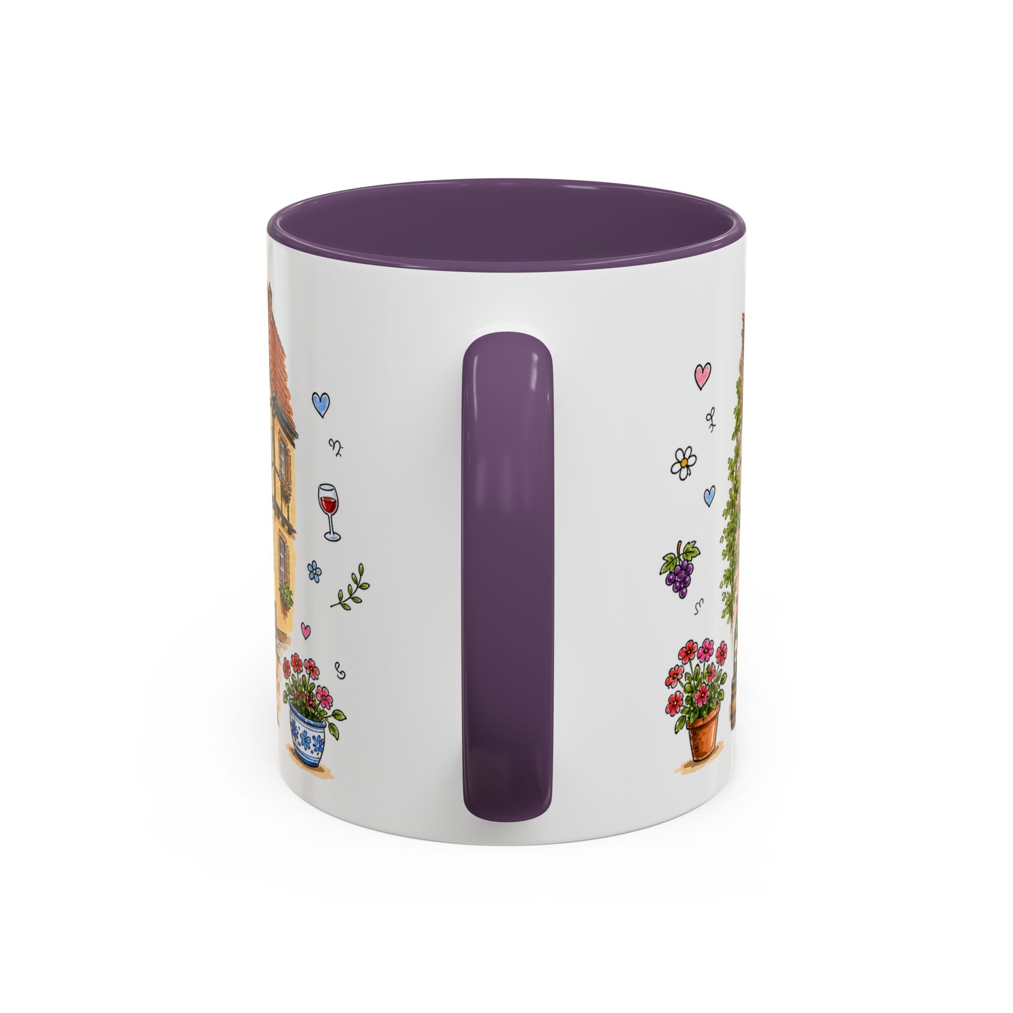 Colmar Illustrated Travel Mug | France Souvenir Accent Coffee Mug | 11oz 15oz Ceramic Cup