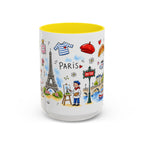 Paris Travel Mug | European City Souvenir Accent Coffee Mug | 11oz 15oz Ceramic Cup