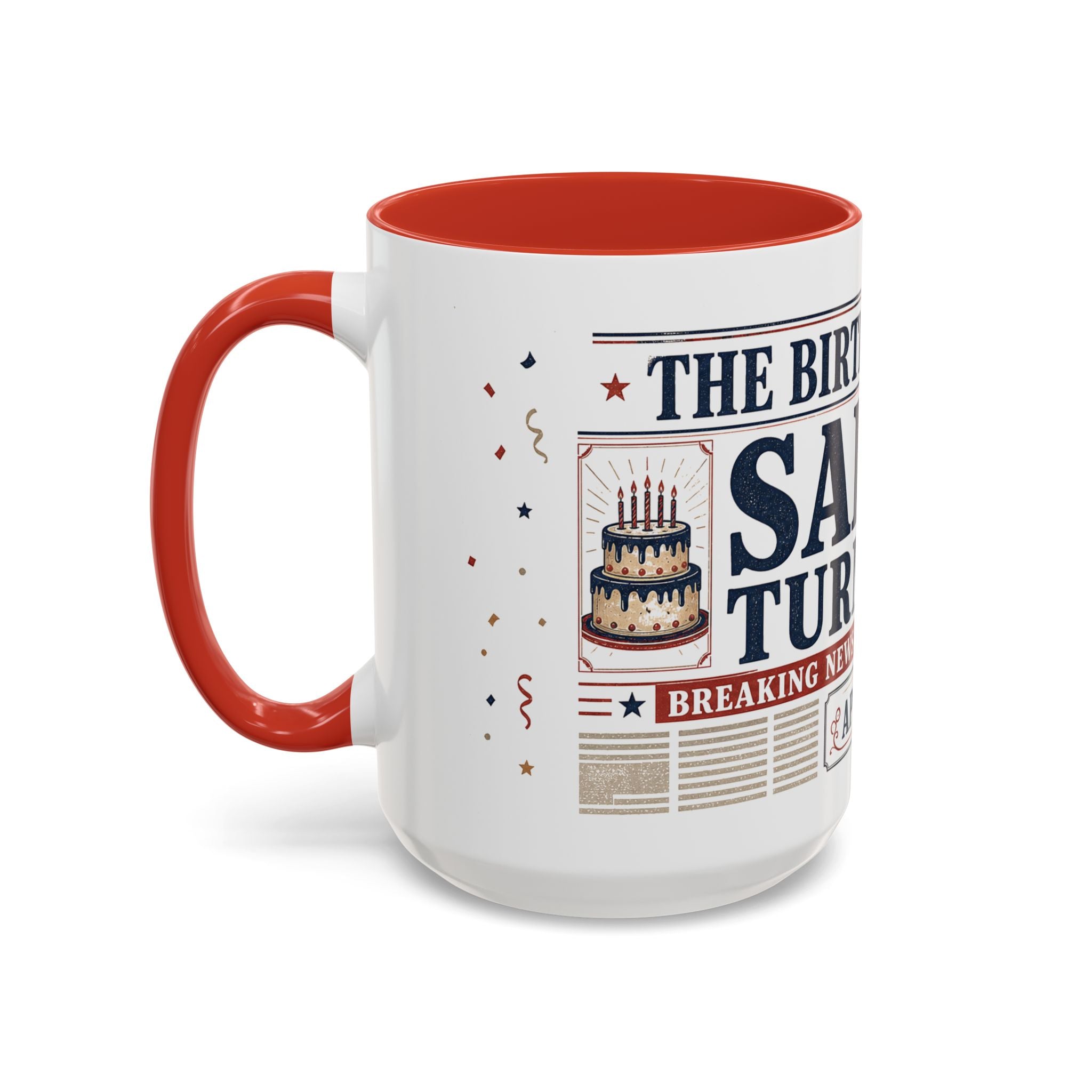 Birthday Newspaper Mug | Custom Name Age Date Gift | The Birthday Times Coffee Cup 11oz 15oz