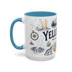 Yellowstone National Park Coffee Mug | Hiking Camping Nature Gift | Accent Color Ceramic 11oz 15oz
