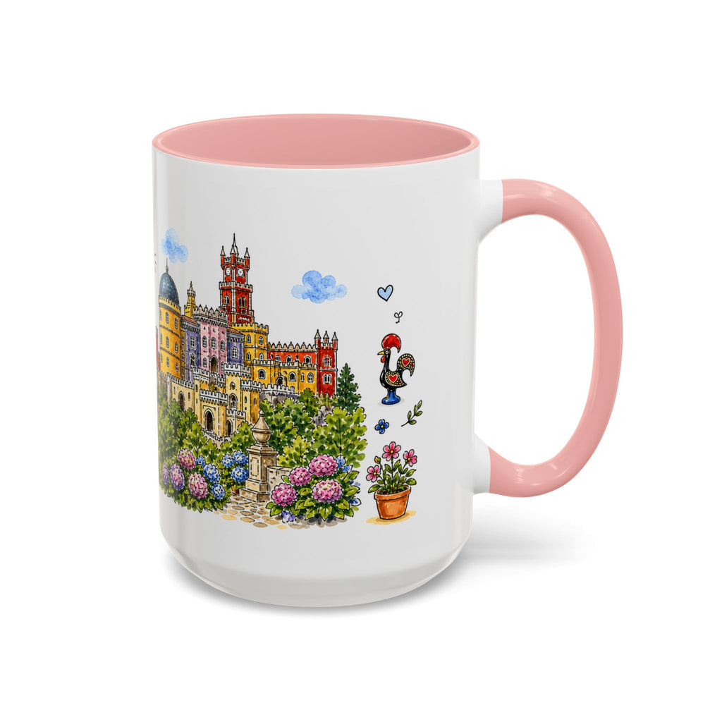 Sintra Illustrated Travel Mug | Portugal Souvenir Accent Coffee Mug | 11oz 15oz Ceramic Cup