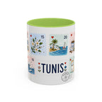 Tunis Coffee Mug | Postage Stamp Collage Mug | Travel Souvenir Accent Cup 11oz 15oz