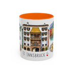 Innsbruck Illustrated Travel Mug | City Souvenir Accent Coffee Mug | 11oz 15oz Ceramic Cup