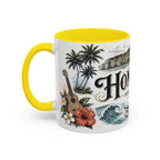 Honolulu Coffee Mug | United States Travel Souvenir | Vintage Illustrated City Gift | 11 oz 15 oz Accent Mug