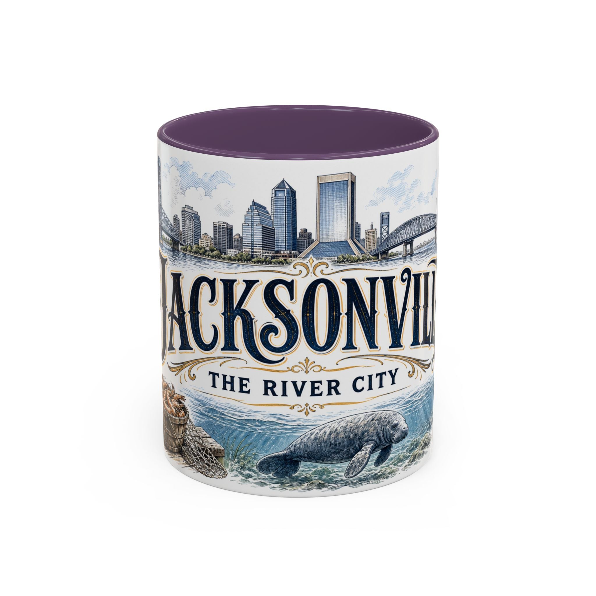 Jacksonville Coffee Mug | United States Travel Souvenir | Vintage Illustrated City Gift | 11 oz 15 oz Accent Mug