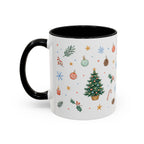 Christmas Mug | Watercolor Tree Gifts Wreath Holiday Cup | Accent Coffee Mug 11oz 15oz